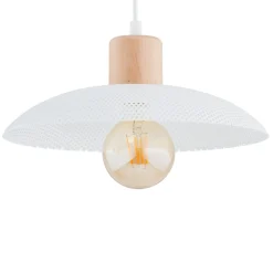 Pendellamper ^ EMIBIG LIGHTING Kobe hængelampe, 3 lyskilder, stål, træ, hvid