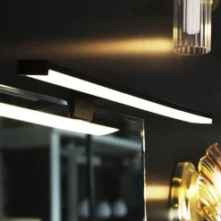 Searchlight Væg- Og Spejllamper > Kos LED-spejllampe, bredde 40 cm, sort aluminium IP44