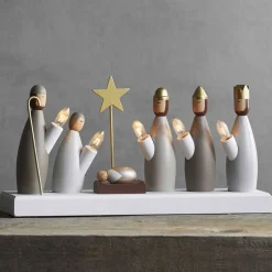 STAR TRADING Julepynt|Vinduesdekoration > Krubba vinduesstage, 5 lyskilder