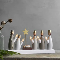 STAR TRADING Julepynt|Vinduesdekoration > Krubba vinduesstage, 5 lyskilder