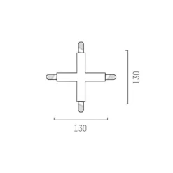 Molto Luce Skinnesystem > Krydsstik til Volare 2-fase skinne sort