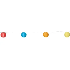 Dekorationsbelysning|Solcellelamper ^ STAR TRADING Kulørt solcelledrevet LED-lyskæde med 10 lamper