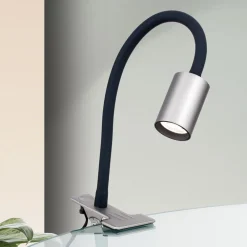 Arbejdsrum/Kontor|Bordlamper ^ ORION Kurt LED-klemmelampe, mat nikkel