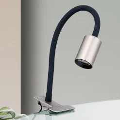 Arbejdsrum/Kontor|Bordlamper ^ ORION Kurt LED-klemmelampe, mat nikkel