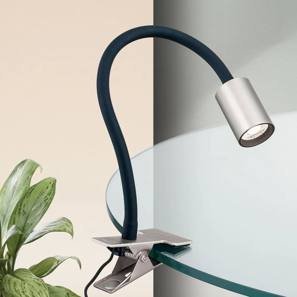 Arbejdsrum/Kontor|Bordlamper ^ ORION Kurt LED-klemmelampe, mat nikkel