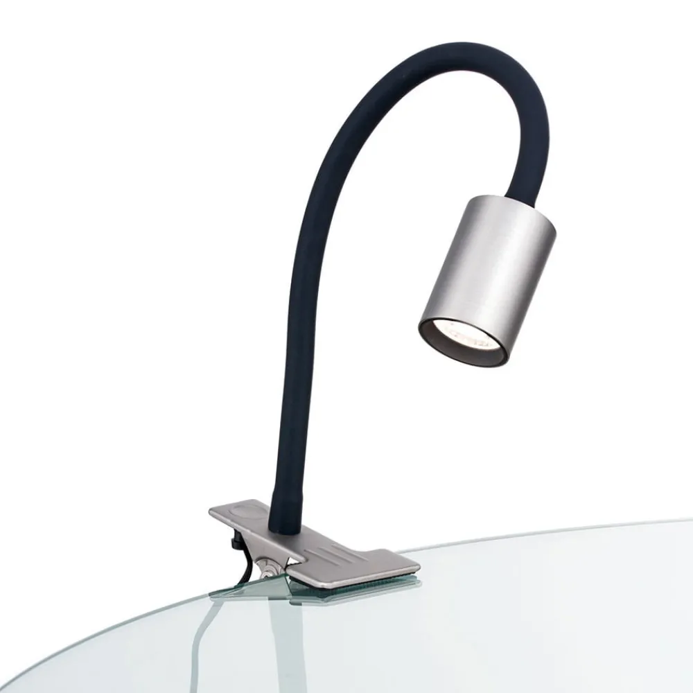 Arbejdsrum/Kontor|Bordlamper ^ ORION Kurt LED-klemmelampe, mat nikkel