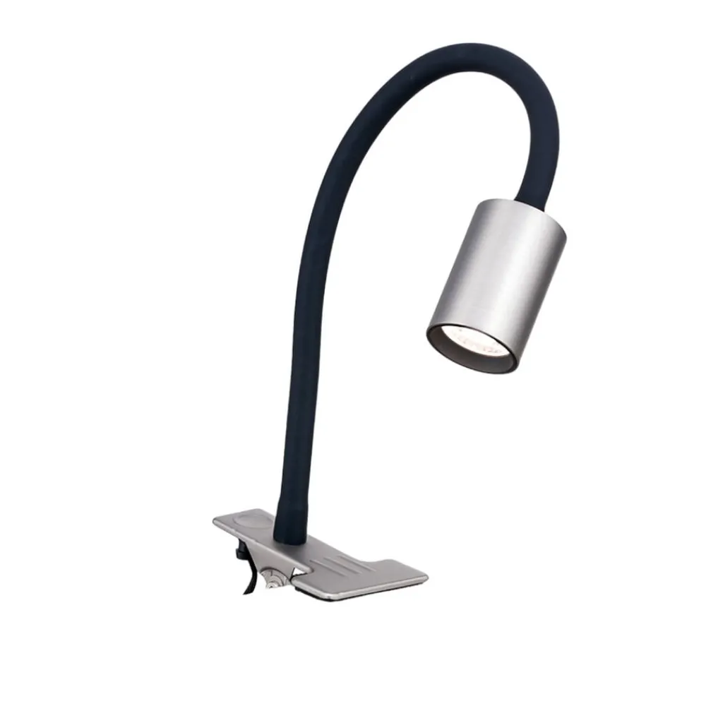 Arbejdsrum/Kontor|Bordlamper ^ ORION Kurt LED-klemmelampe, mat nikkel