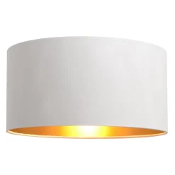 HELAM Lampeskærme > Lampeskærm Alba, Ø 40 cm, E27, hvid/guld