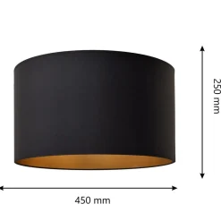 HELAM Lampeskærme > Lampeskærm Alba, Ø 45 cm, E27, sort/guld