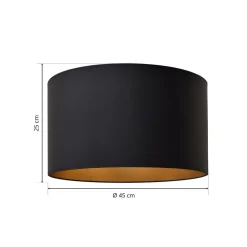 HELAM Lampeskærme > Lampeskærm Alba, Ø 45 cm, E27, sort/guld