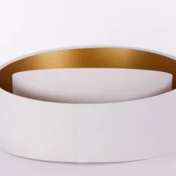 Lampeskærme ^ Maco Design Lampeskærm Chloe, Ø 50 cm, udvendig hvid, indvendig guldfarvet