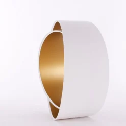 Lampeskærme ^ Maco Design Lampeskærm Chloe, Ø 50 cm, udvendig hvid, indvendig guldfarvet