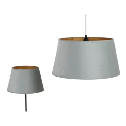 Lampeskærme ^ Duolla Lampeskærm Cone højde 22,5 cm, mintgrøn/guld
