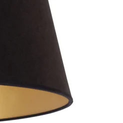 Lampeskærme ^ Duolla Lampeskærm Cone højde 25,5 cm, sort/guld