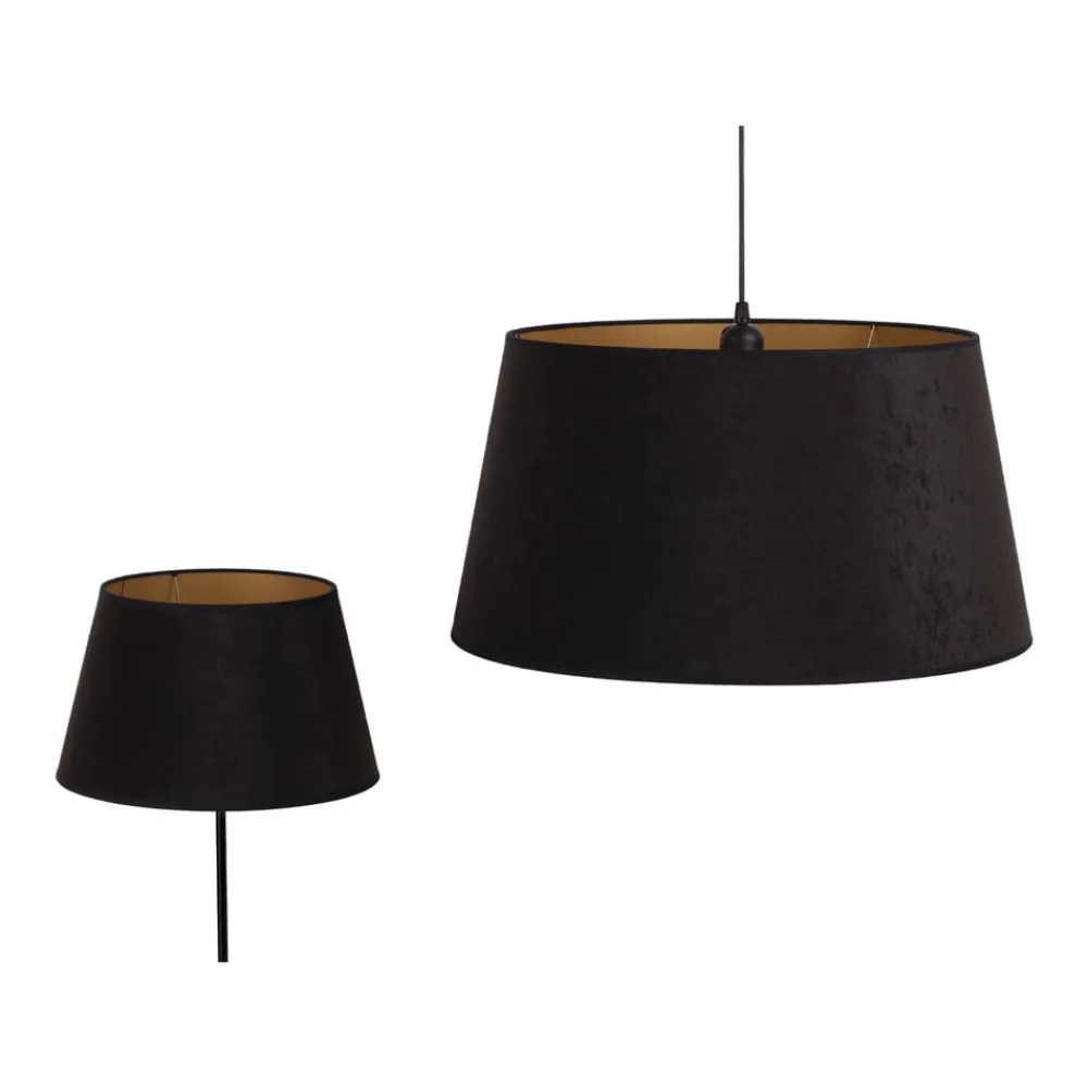Lampeskærme ^ Duolla Lampeskærm Cone højde 25,5 cm, sort/guld