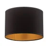 Luminex Lampeskærme > Lampeskærm Soho, sort/guld, tekstil, Ø 18 cm