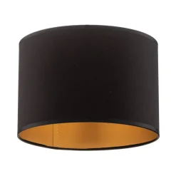Luminex Lampeskærme > Lampeskærm Soho, sort/guld, tekstil, Ø 18 cm