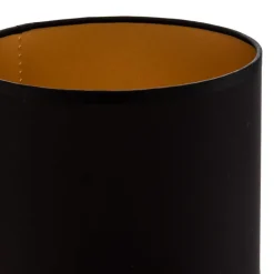 Luminex Lampeskærme > Lampeskærm Soho, sort/guld, tekstil, Ø 18 cm