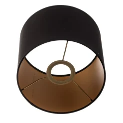 Luminex Lampeskærme > Lampeskærm Soho, sort/guld, tekstil, Ø 18 cm