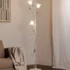 ONLI Gulvlamper|Gulvlamper > Lancia gulvlampe, elfenbensfarvet, 3 lyskilder, jern, glas