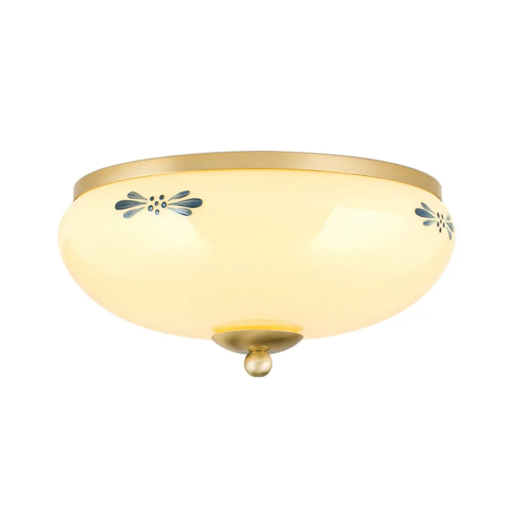 Loftlamper ^ ORION Landhaus loftlampe, messing creme blå, Ø 28 cm