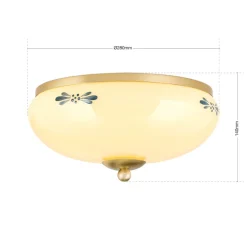 Loftlamper ^ ORION Landhaus loftlampe, messing creme blå, Ø 28 cm