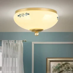 ORION Loftlamper > Landhaus loftlampe, messing creme blå, Ø 21 cm