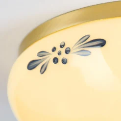 ORION Loftlamper > Landhaus loftlampe, messing creme blå, Ø 21 cm