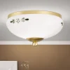 ORION Loftlamper|Loftlamper > Landhaus loftlampe, messing, opal grøn, Ø 21 cm
