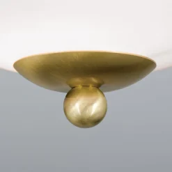 ORION Loftlamper|Loftlamper > Landhaus loftlampe, messing, opal grøn, Ø 21 cm