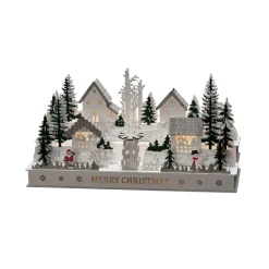 Konstsmide Christmas Dekorationsbelysning|Julepynt > Landsby LED-adventsstage, træ, transformer/batteri