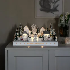 Konstsmide Christmas Dekorationsbelysning|Julepynt > Landsby LED-adventsstage, træ, transformer/batteri