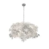 Pendellamper ^ Reality Leuchten Leavy pendellampe, krom/hvid, Ø 70 cm, plast