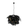 Pendellamper ^ Reality Leuchten Leavy pendellampe, sort/guld, Ø 70 cm, plast