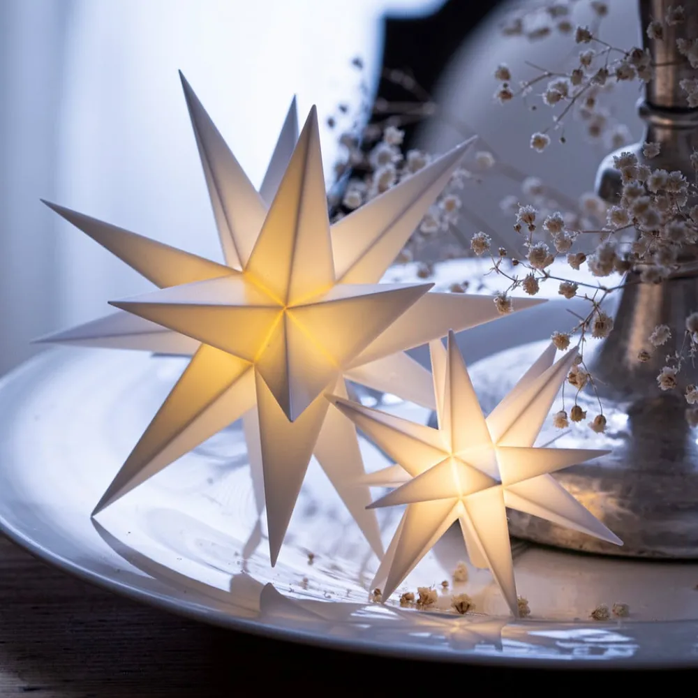 STERNTALER Dekorationsbelysning|Julepynt > LED-babystjerne, inde, 18-takket, batteri, hvid