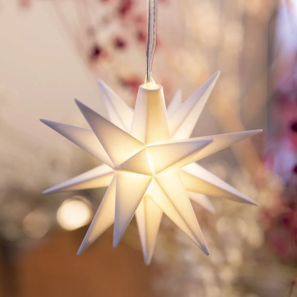 STERNTALER Dekorationsbelysning|Julepynt > LED-babystjerne, inde, 18-takket, batteri, hvid