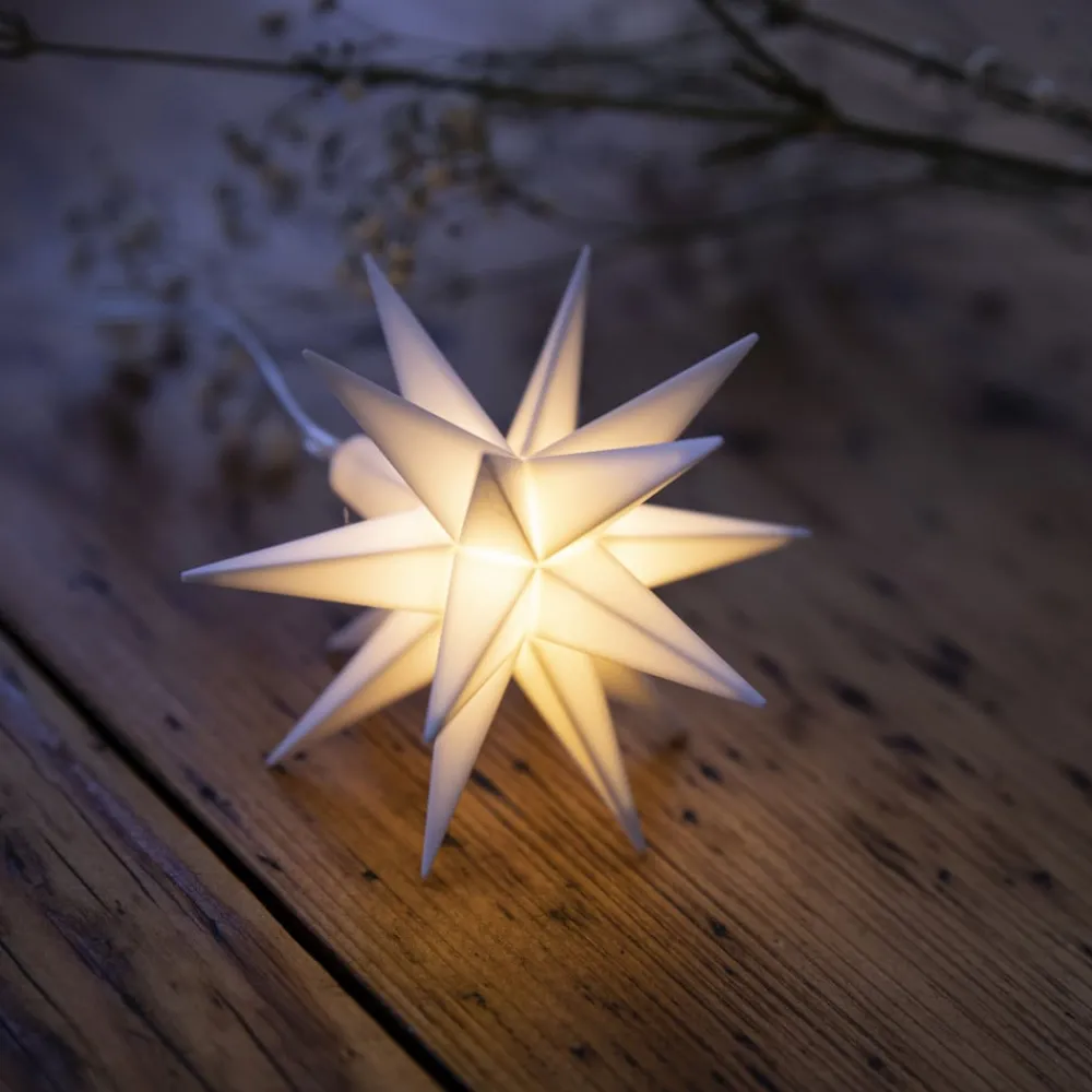 STERNTALER Dekorationsbelysning|Julepynt > LED-babystjerne, inde, 18-takket, batteri, hvid