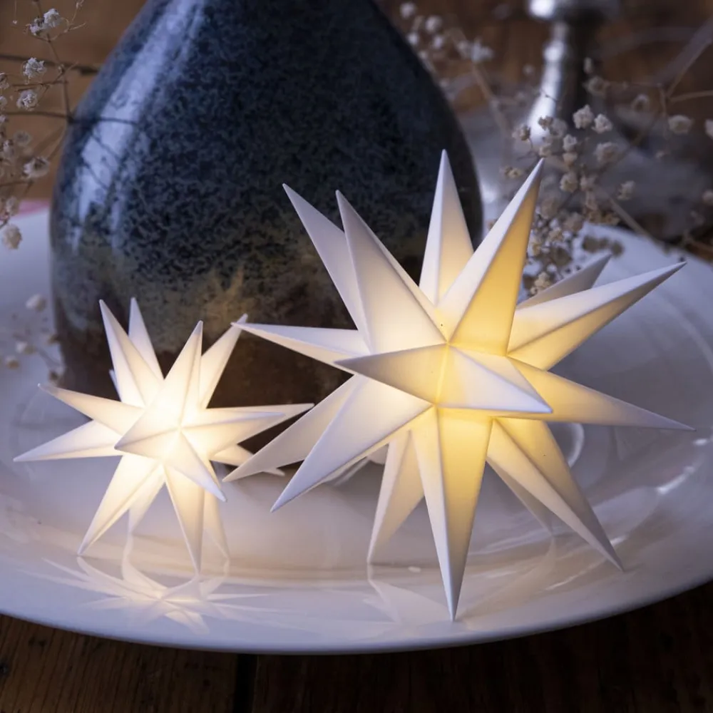 STERNTALER Dekorationsbelysning|Julepynt > LED-babystjerne, inde, 18-takket, batteri, hvid