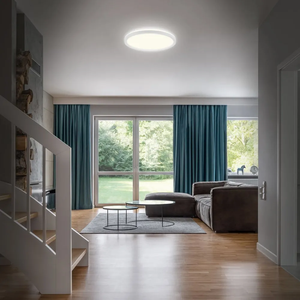 Briloner Loftlamper|Loftlamper > LED-badeværelsesloftlampe Slim Drip, hvid, Ø 42 cm