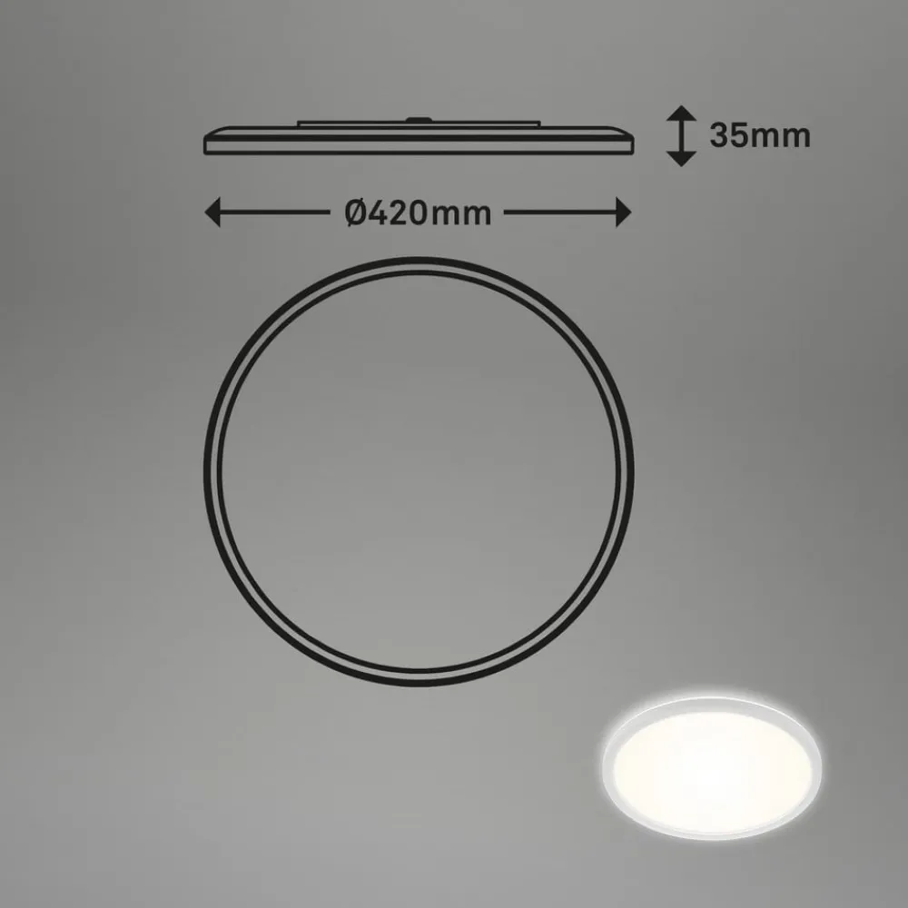 Briloner Loftlamper|Loftlamper > LED-badeværelsesloftlampe Slim Drip, hvid, Ø 42 cm