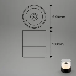 Briloner Dekorationsbelysning|Terrassebelysning > LED-batteri-bordlampe 7438 IP44 dæmper, sort