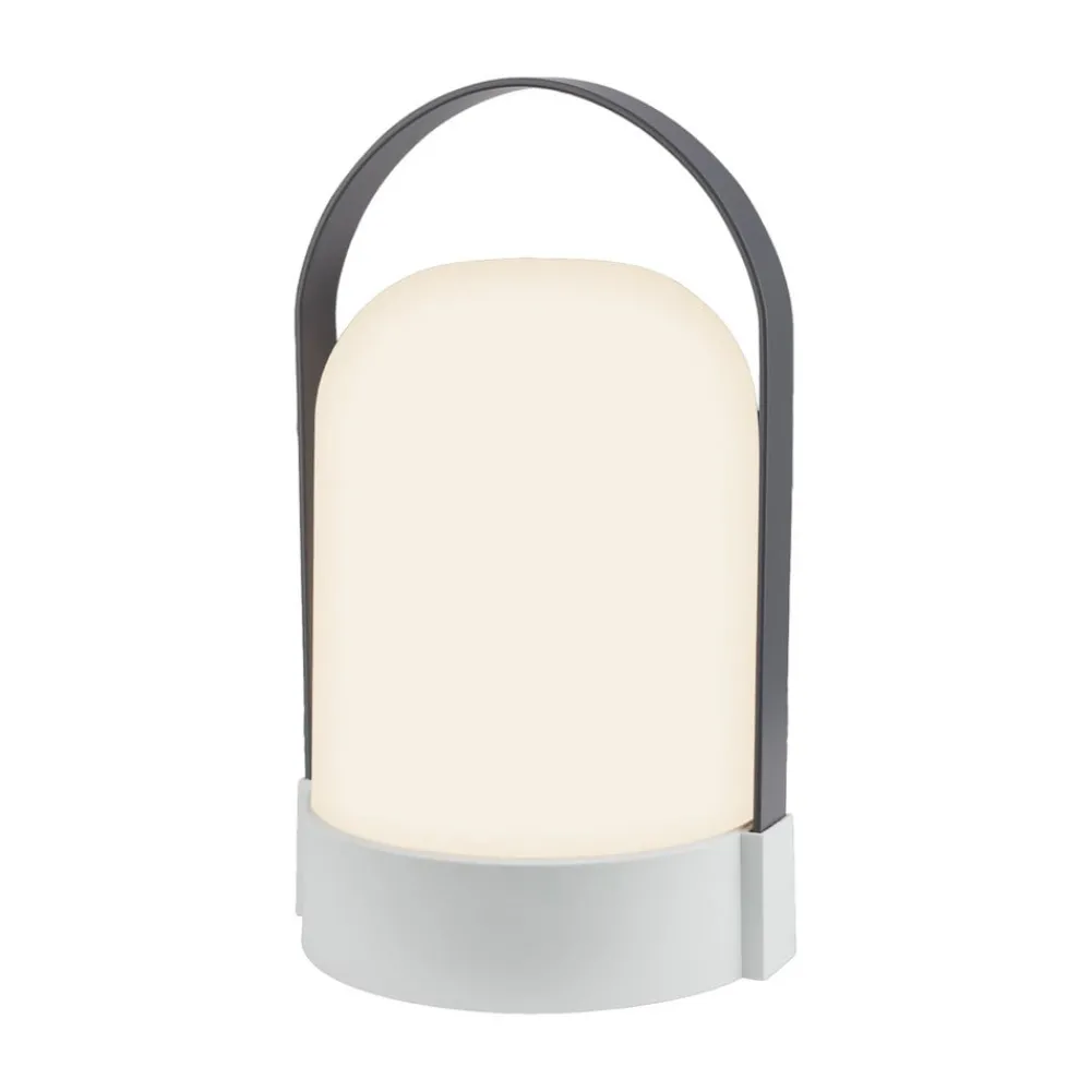 Dekorationsbelysning ^ Briloner LED-batteridrevet bordlampe ASA BIG, lysegrå/antracit, 24 cm, IP44