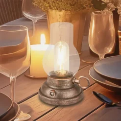 Briloner Terrassebelysning > LED-bordlampe Brilo unplugged Kanea bronzefarvet 18 cm