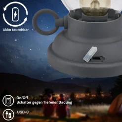 Briloner Dekorationsbelysning > LED-bordlampe Brilo unplugged Kanea, antracit, 18 cm