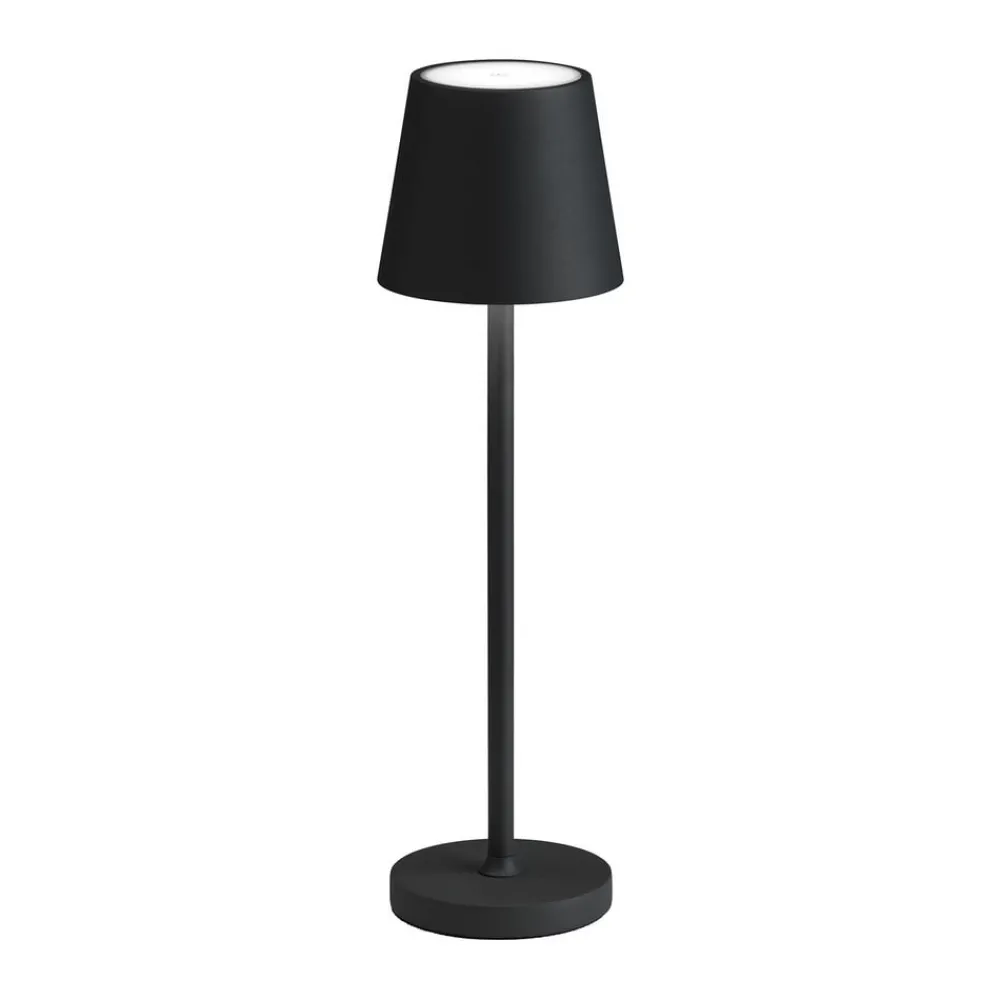Dekorationsbelysning ^ LCD LED-bordlampe 5097, genopladeligt batteri IP54 dæmpbar sort