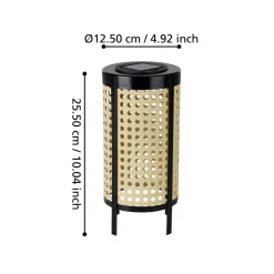 Solcellelamper ^ EGLO LED-bordlampe 48929, højde 26 cm, sort/beige