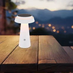 Dekorationsbelysning|Solcellelamper ^ Globo LED-bordlampe 36624, hvid, genopladeligt batteri, CCT, IP54, dæmpbar