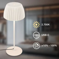 Briloner Bordlamper > LED-bordlampe Loca, antik hvid, højde 36 cm, metal/plast