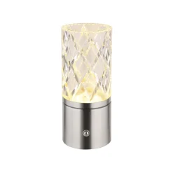 Bordlamper ^ Globo LED-bordlampe Lunki, nikkelfarvet, højde 19 cm, CCT