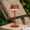 Konstsmide Terrassebelysning > LED-bordlampe Lyon, terracotta, IP54, dæmper, CCT, RGB